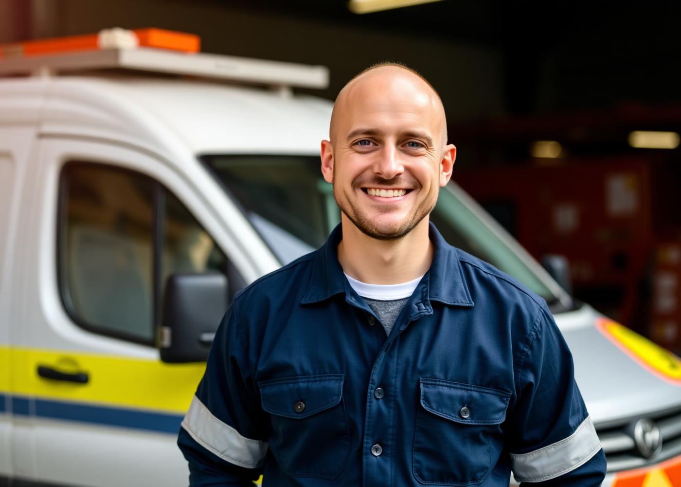Portret van een loodgieter voor zijn werkbus in Utrecht